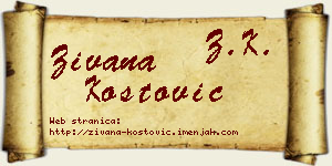 Živana Kostović vizit kartica